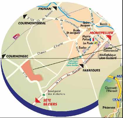 Local Area Map - the pink area on the left is the site location